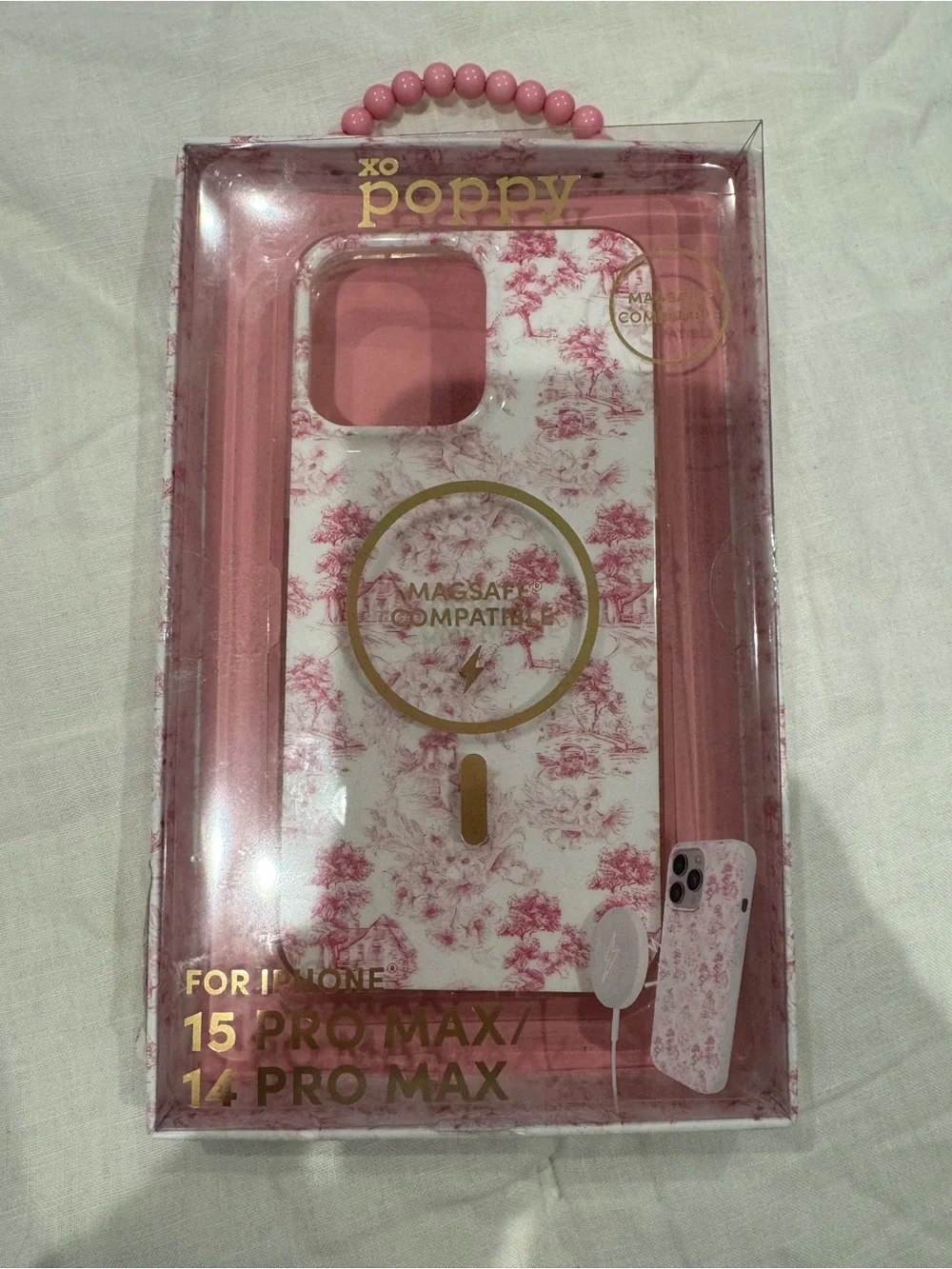 Floral MagSafe iPhone Case for iPhone 15 Pro Max / 14 Pro Max - Pink